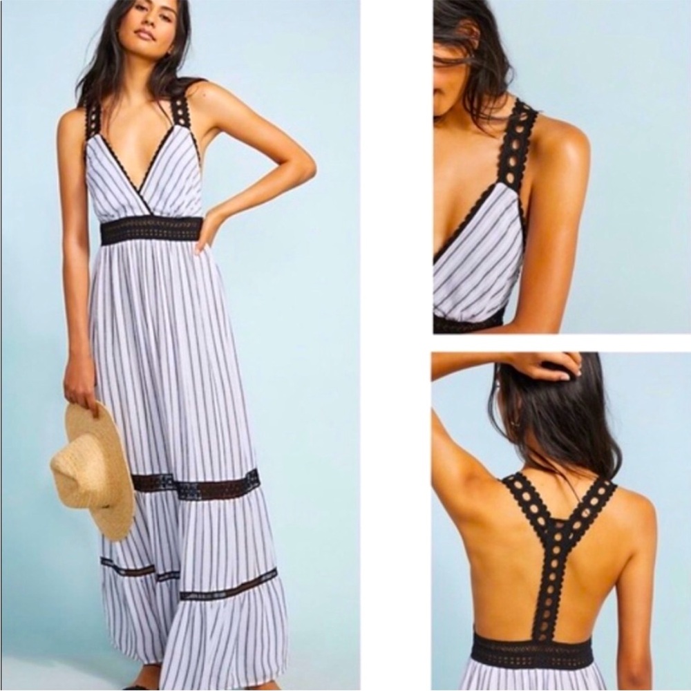 Anthropologie Jaluit Striped Maxi Dress 🖤